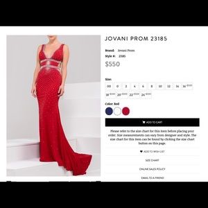 Jovani Prom Dress 23185 Embellished Jersey Size 8